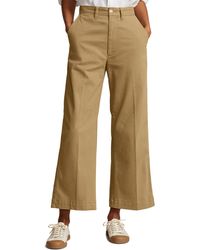 Polo Ralph Lauren - Stretch Cotton Twill Wide Leg Crop Pants - Lyst