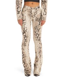 Mugler - Snake Print Low Rise Stretch Flare Jeans - Lyst