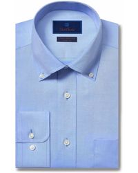David Donahue - Trim Fit Pinpoint Oxford Non-iron Dress Shirt - Lyst