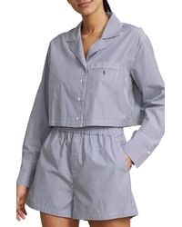 Polo Ralph Lauren - Crop Cotton Poplin Short Pajamas - Lyst