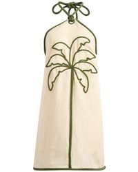 FARM Rio - Coconut Contrast Piping Halter Minidress - Lyst