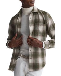 Reiss - Novelli Plaid Wool Blend Button-up Shirt - Lyst