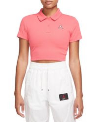 Nike - Ribbed Crop Polo - Lyst