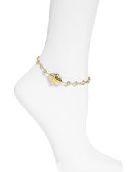 VIDAKUSH - Cubic Zirconia & Freshwater Pearl Anklet - Lyst