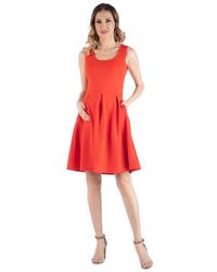 24seven Comfort Apparel - Maternity Sleeveless Pleated Dress With Pockets - Lyst