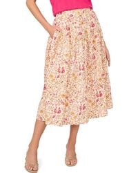 Halogen® - Print Pull-On Tiered Midi Skirt - Lyst