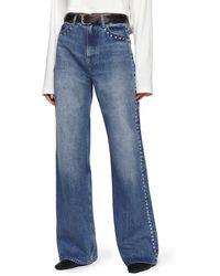 Reformation - Cary Studded High Waist Slouchy Wide Leg Jeans - Lyst