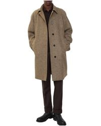 Burberry - Long Reversible Herringbone Wool Car Coat - Lyst
