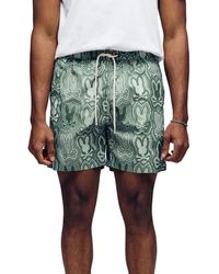Psycho Bunny - Chuck Bunny Print Swim Trunks - Lyst