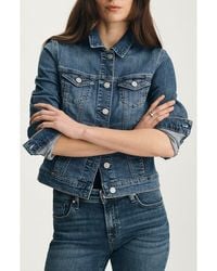 Mavi - Samantha Crop Denim Trucker Jacket - Lyst