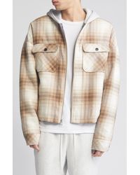 Elwood - Oversize Plaid Flannel Hooded Zip Jacket - Lyst