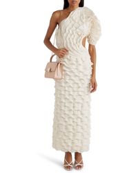 Chloé - Tiered One-shoulder Ruffle Sweater Dress - Lyst