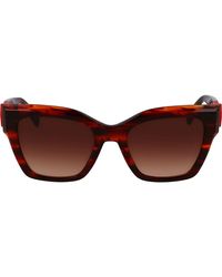 Longchamp - Medallion 52Mm Modified Rectangular Sunglasses - Lyst
