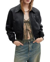 Mango - Vintage Faux Leather Jacket - Lyst