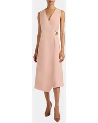 Santorelli - Ursa Sleeveless Faux Wrap Dress With Metal Buckle - Lyst