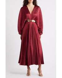 Acler - Wonastow Pleated Long Sleeve Maxi Dress - Lyst