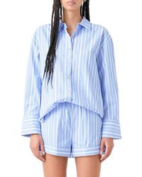 Grey Lab - Oversize Stripe Long Sleeve Button-Up Shirt - Lyst