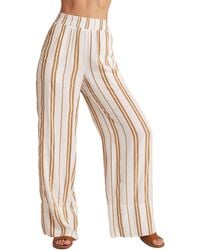 Bella Dahl - Stripe Wide Leg Linen Blend Pants - Lyst