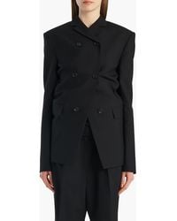 KHAITE - Rolo Double Breasted Wool & Silk Jacket - Lyst