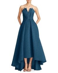 THEIA - Imogen Texture Strapless High-low Gown - Lyst