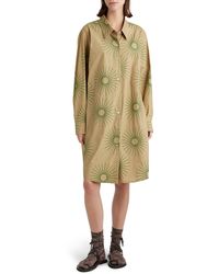 Dries Van Noten - Burst Embroidered Long Sleeve Cotton Poplin Shirtdress - Lyst