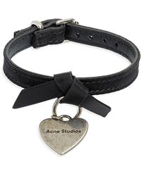 Acne Studios - Musubi Faux Leather Heart Charm Bracelet - Lyst