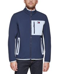 Tommy Hilfiger - Stand Collar Mixed Media Jacket - Lyst