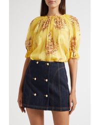Ulla Johnson - Pippa Floral Silk Blend Top - Lyst