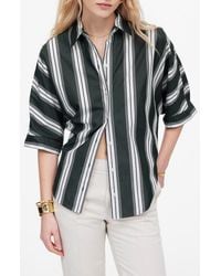 Madewell - Stripe Oversize Short Sleeve Button-Up Shirt - Lyst