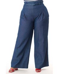 Unique Vintage - Plus Size Wide Leg Pleated Pants - Lyst