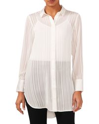 Halogen® - Halogen(r) Variegated Tonal Stripe Button-up Tunic Shirt - Lyst