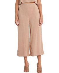 Petal & Pup - Nicola Crop Wide Leg Linen Blend Pants - Lyst