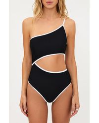 Beach Riot - Liora Joyce Colorblock Cutout One-Shoulder One-Piece Swimsuit - Lyst