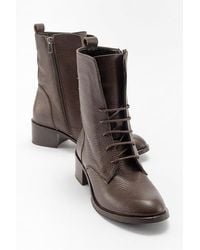 Forever & Always Shoes - Lana Leather Block Heel Boot - Lyst