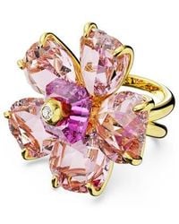 Swarovski - Idyllia Crystal Flower Cocktail Ring - Lyst