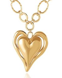 BCBGMAXAZRIA - Linked Chain Heart Pendant Necklace - Lyst