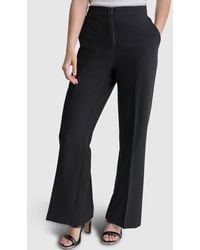 DKNY - Double Weave Wide Leg Pants - Lyst