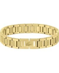 Lacoste - 2040120 Jewelry Metropole Ionic Thin Gold Plated Steel Link Bracelet Color: Yellow Gold - Lyst