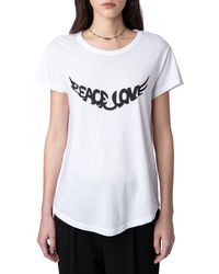 Zadig & Voltaire - Woop Peace & Love Graphic T-shirt - Lyst