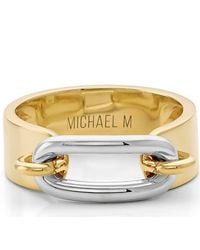 Michael M - Luxe Link Two Tone Ring - Lyst