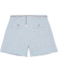 Maje - Tweed Shorts With Belt - Lyst
