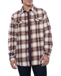 Rainforest - Plaid Flannel Faux Shearling Lined Shirt Jacket - Lyst