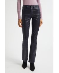 L'Agence - Ruth Coated High Waist Raw Hem Straight Leg Jeans - Lyst