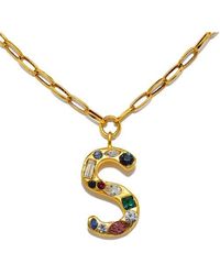 Sequin - Emilie Crystal Initial Pendant Necklace - Lyst
