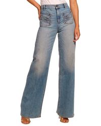 Ramy Brook - Heidi Patch Pocket High Waist Wide Leg Jeans - Lyst