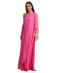 Quiz - One Shoulder Frill Detail Crepe Maxi Dress - Lyst