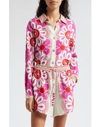 FARM Rio - Maia Print Linen Blend Button-up Shirt - Lyst