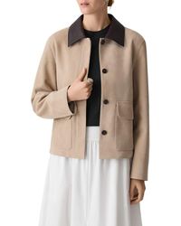 Theory - Boxy Suede & Leather Jacket - Lyst