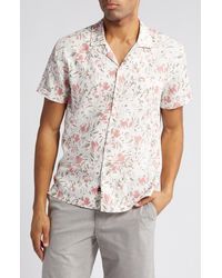 Rails - Dresden Regular Fit Floral Short Sleeve Linen Blend Camp Shirt - Lyst