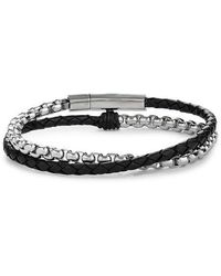 Jonas Studio - Braided Leather & Chain Double Wrap Bracelet - Lyst